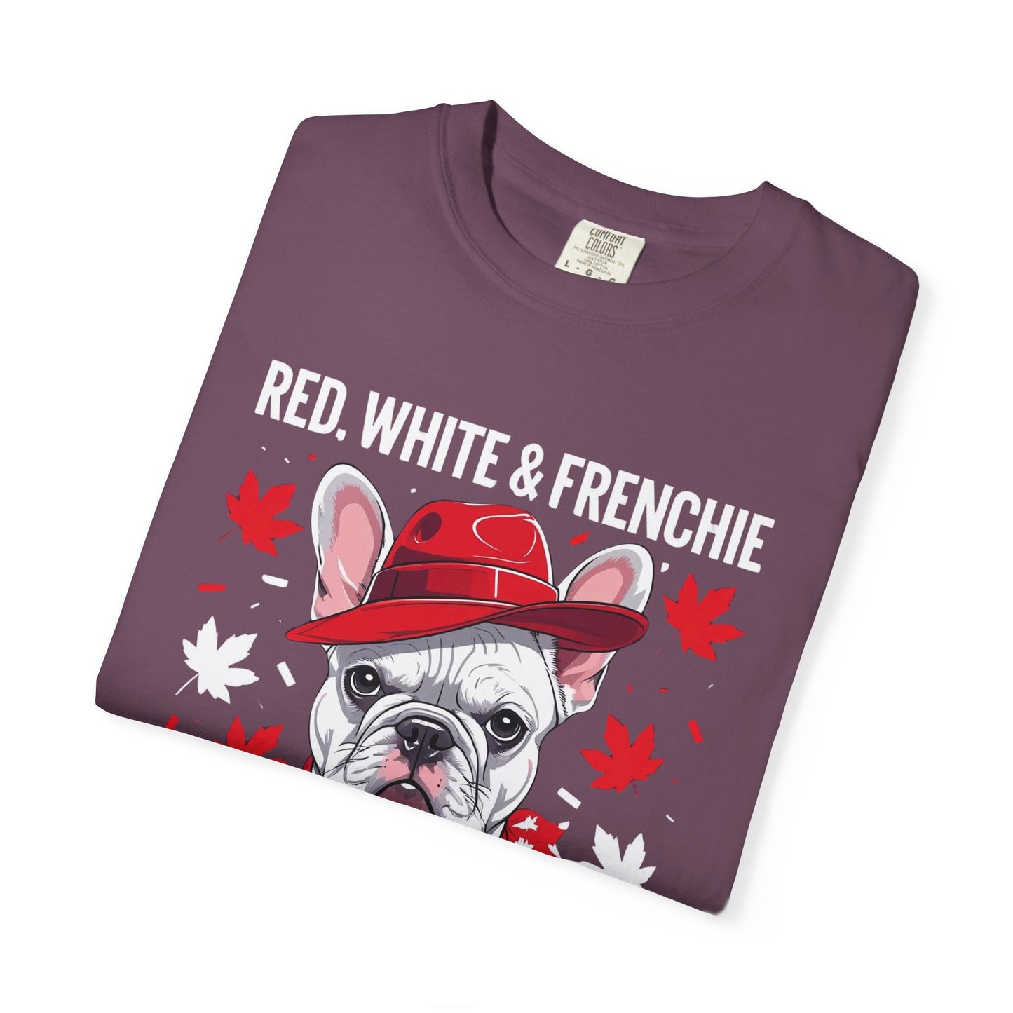 Red, White & Frenchie – Unisex Garment-Dyed Canada Day Tee