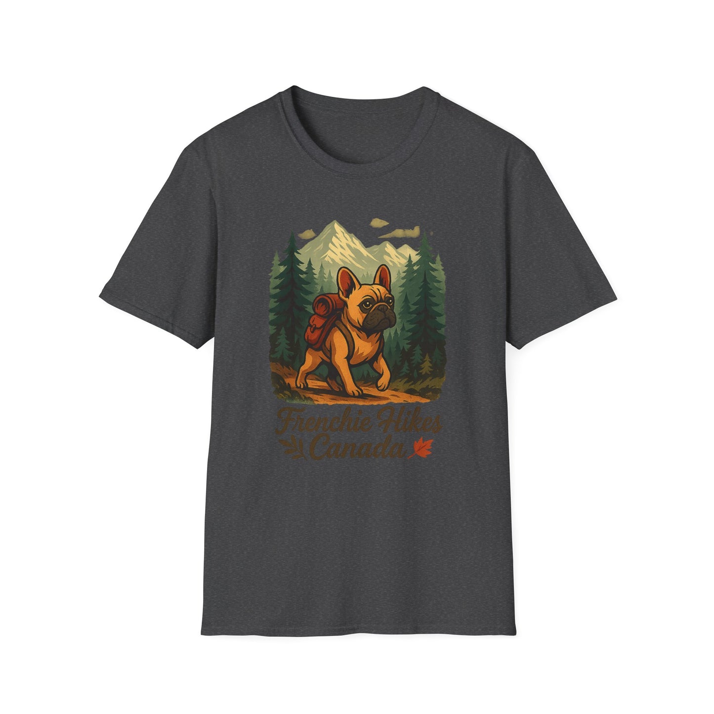 Frenchie Hikes Canada – Unisex Outdoor Adventure T-Shirt