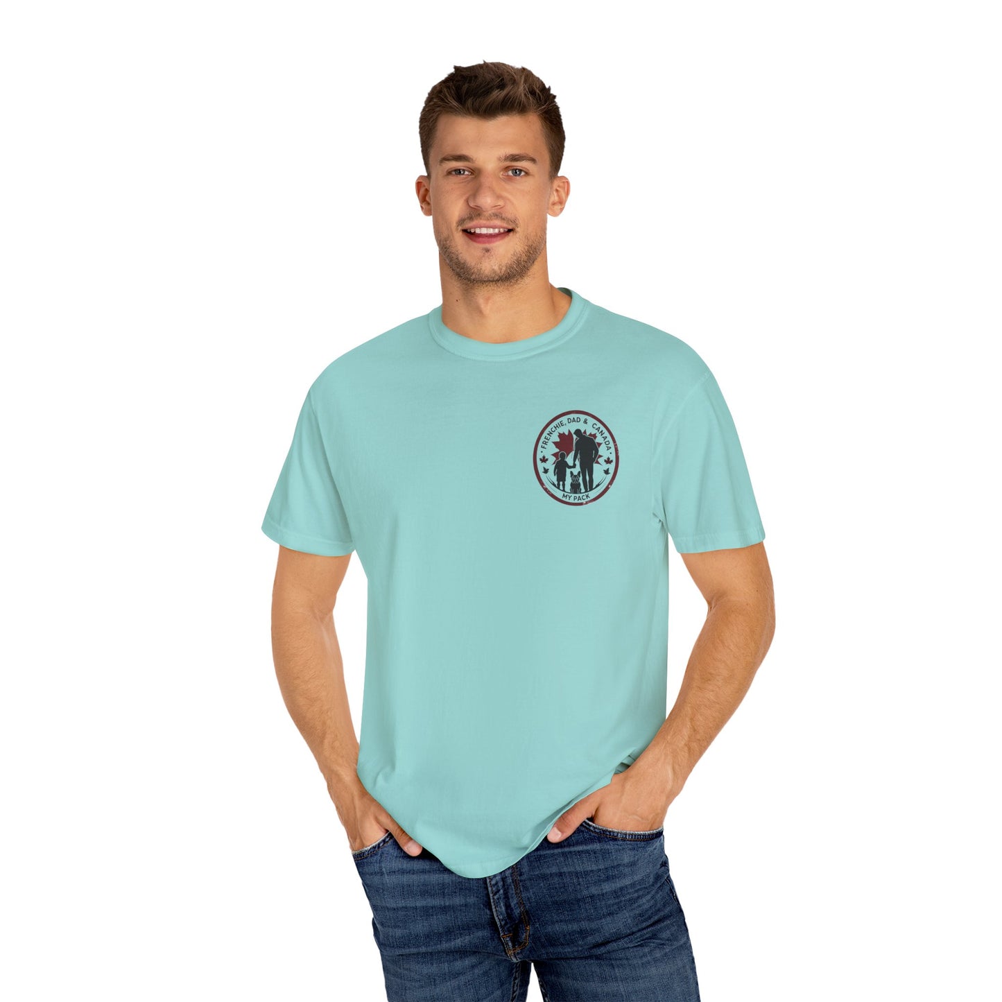 Frenchie, Dad & Canada – Unisex Left-Chest Logo Tee