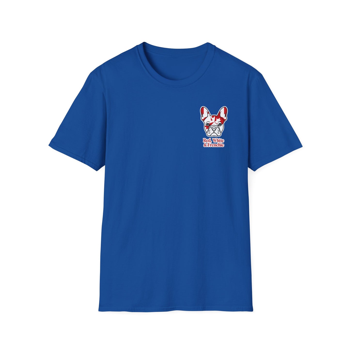 Red, White & Frenchie – Left Chest Logo Unisex Jersey Tee │ Canada Day French Bulldog Shirt