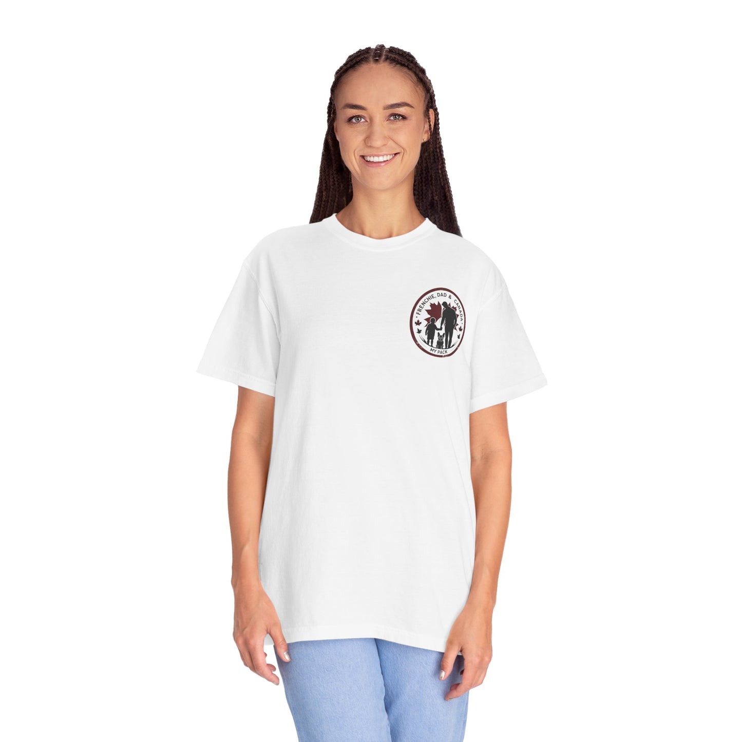 Frenchie, Dad & Canada – Unisex Left-Chest Logo Tee