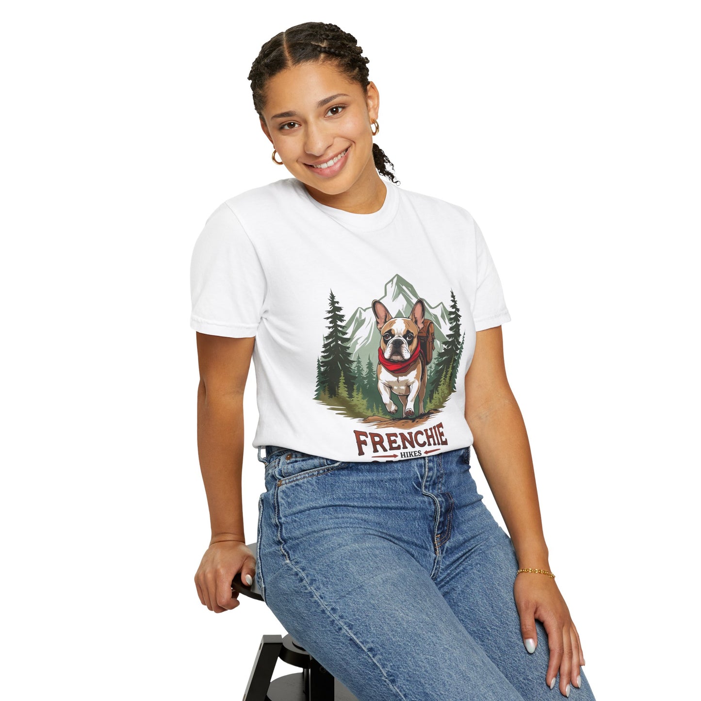 Red, White & Frenchie – Unisex Garment-Dyed Canada Day T-Shirt