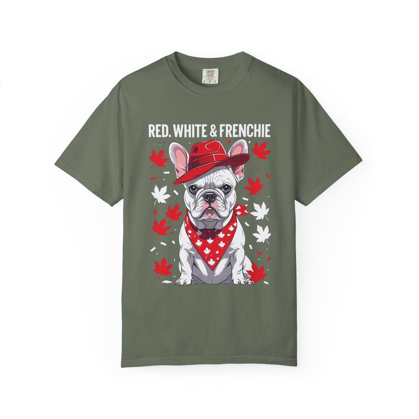 Red, White & Frenchie – Unisex Garment-Dyed Canada Day Tee