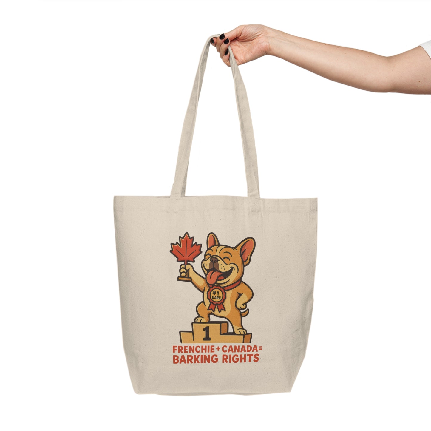 Canadian French Bulldog Tote Bag, Eco-Friendly Shopping Bag, Pet Lover's Gift, Cute Dog Design, Grocery Tote, Everyday Use