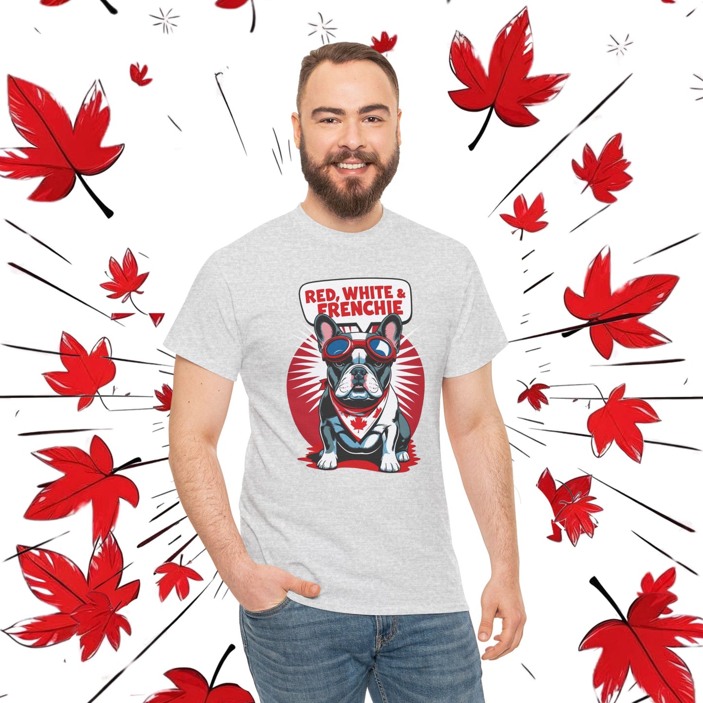 Red, White & Frenchie │ Canada Day French Bulldog Graphic Tee