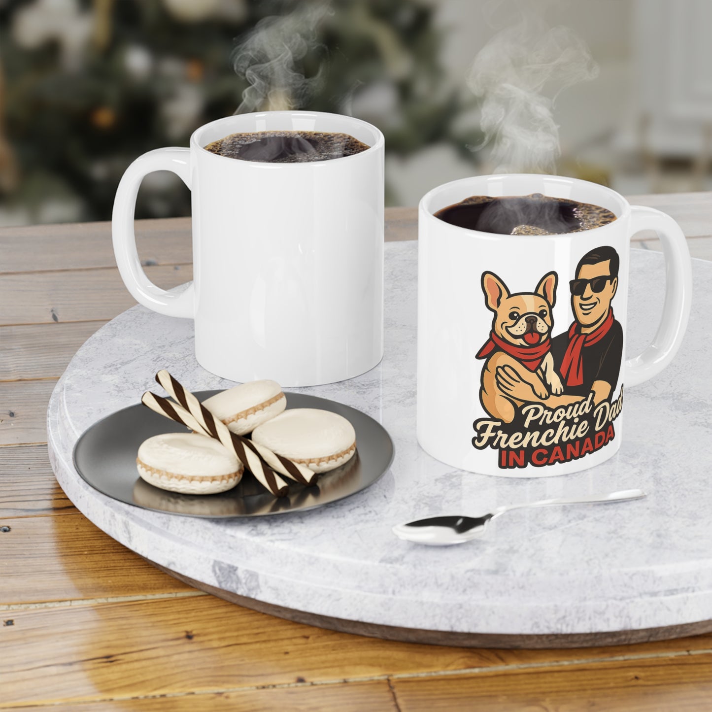 Proud Frenchie Dad in Canada – Ceramic Coffee Mug (11 oz & 15 oz)