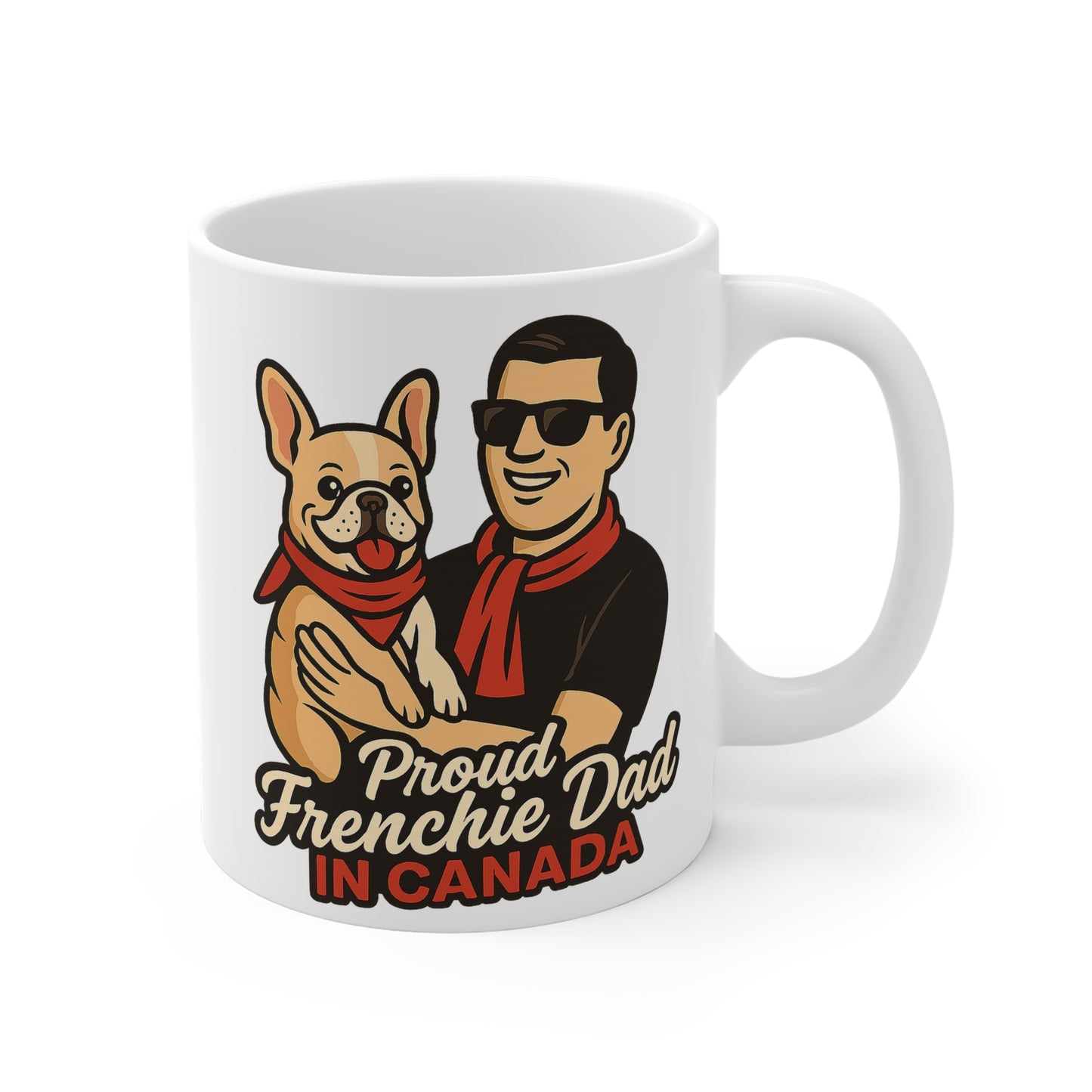 Proud Frenchie Dad in Canada – Ceramic Coffee Mug (11 oz & 15 oz)