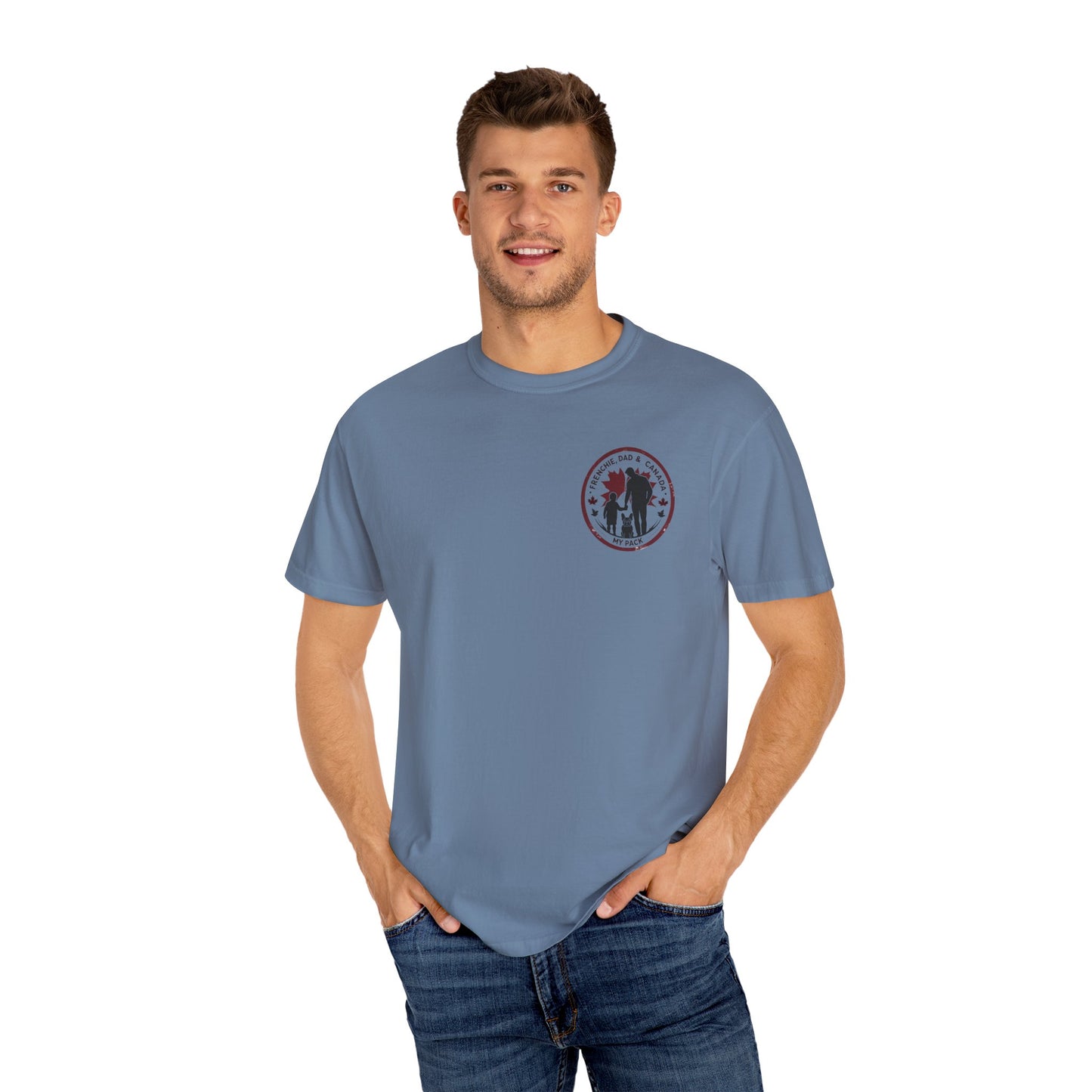 Frenchie, Dad & Canada – Unisex Left-Chest Logo Tee
