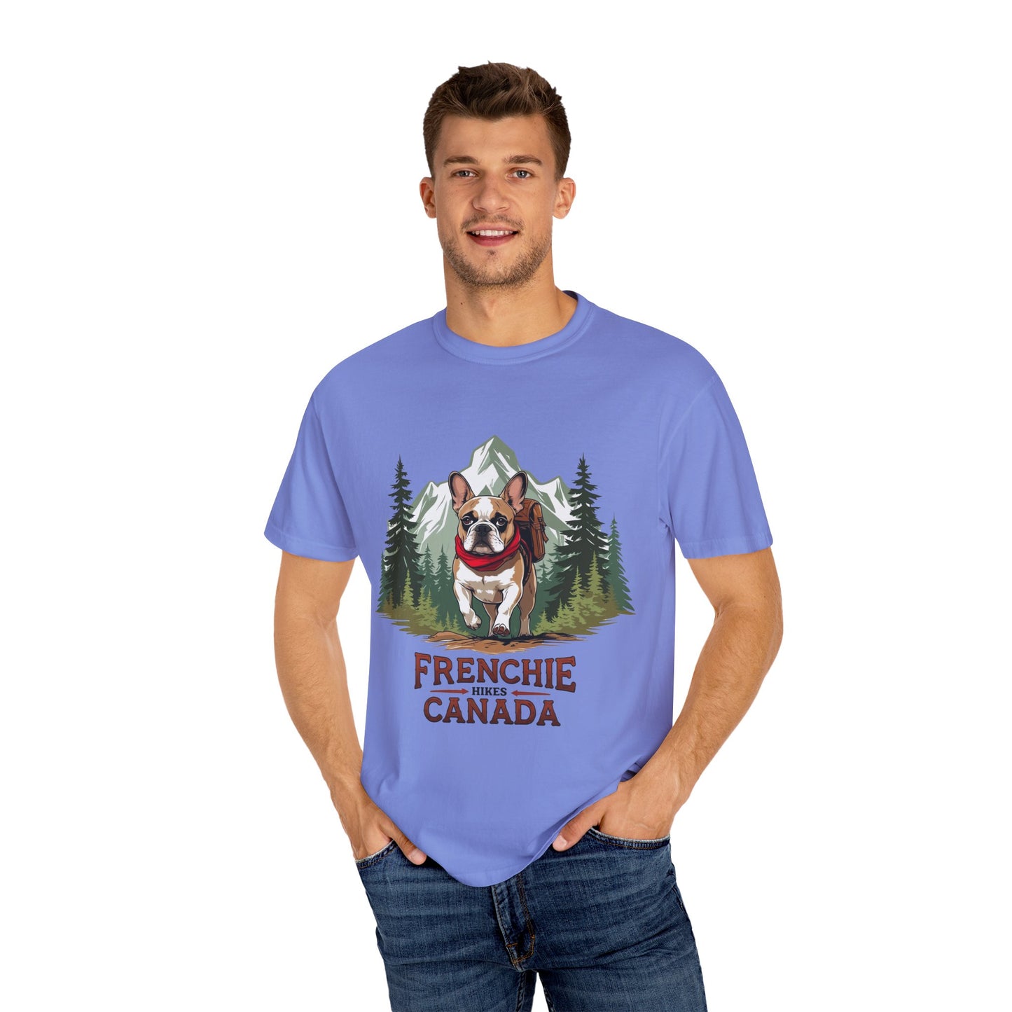 Red, White & Frenchie – Unisex Garment-Dyed Canada Day T-Shirt