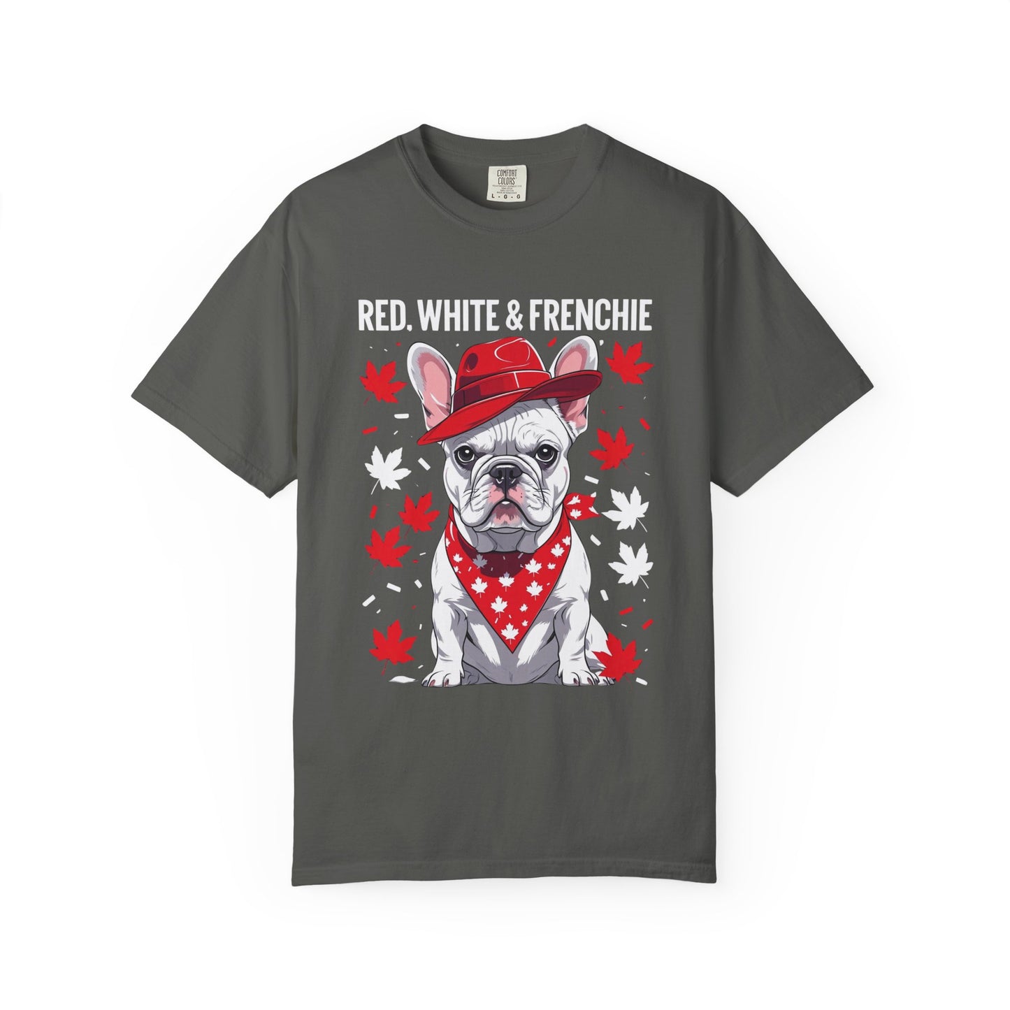 Red, White & Frenchie – Unisex Garment-Dyed Canada Day Tee