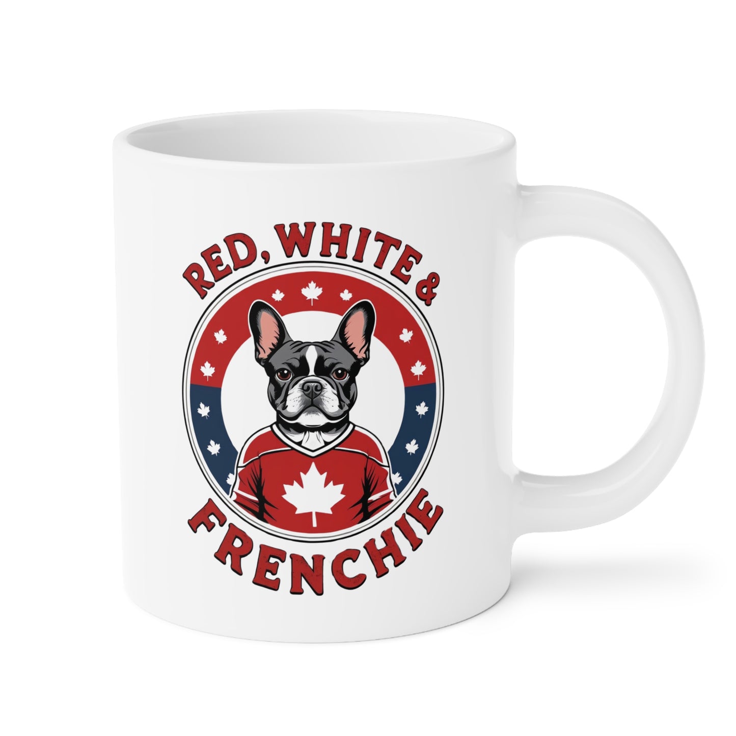 Red, White & Frenchie – Canada Pride Ceramic Mug (11 oz | 15 oz | 20 oz)
