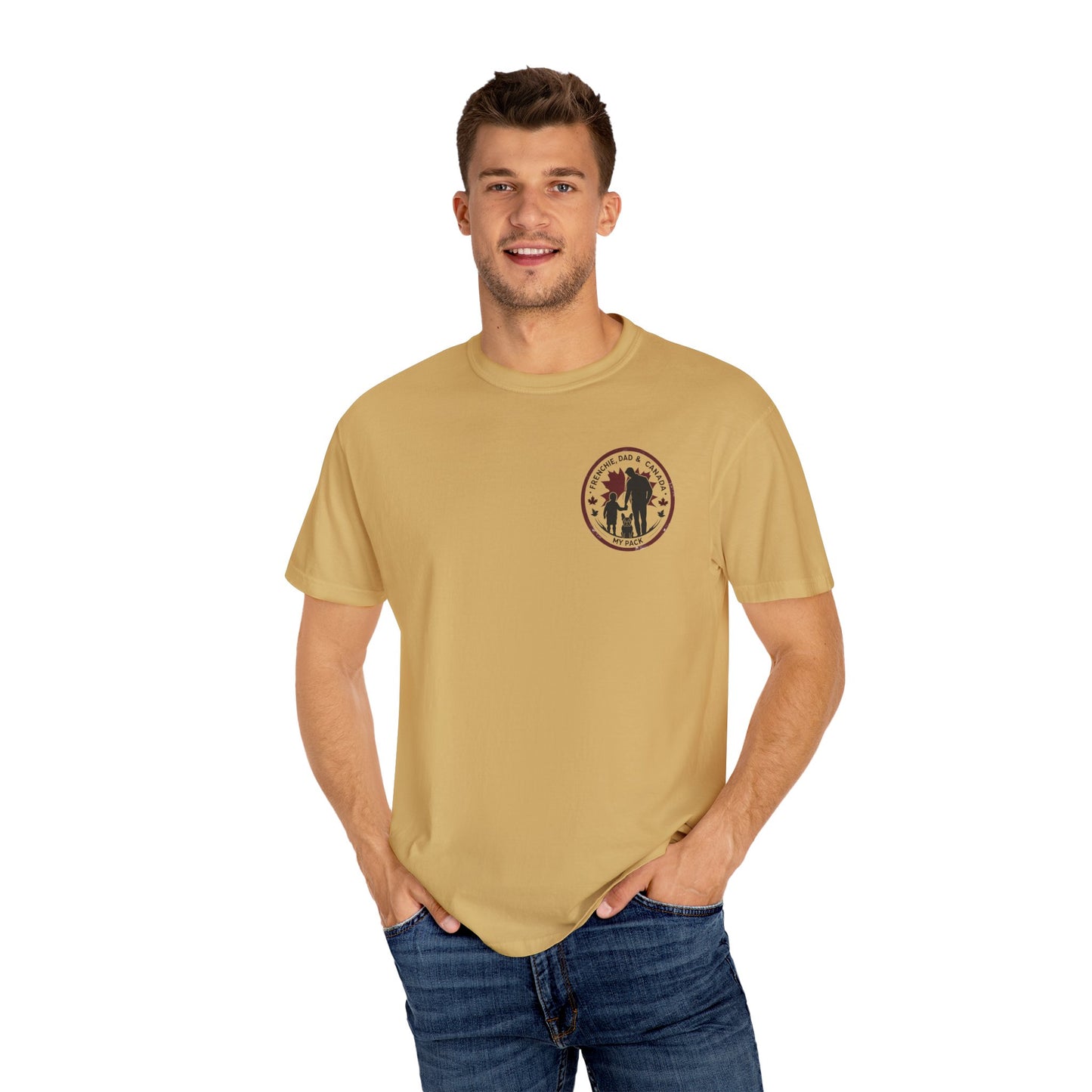 Frenchie, Dad & Canada – Unisex Left-Chest Logo Tee