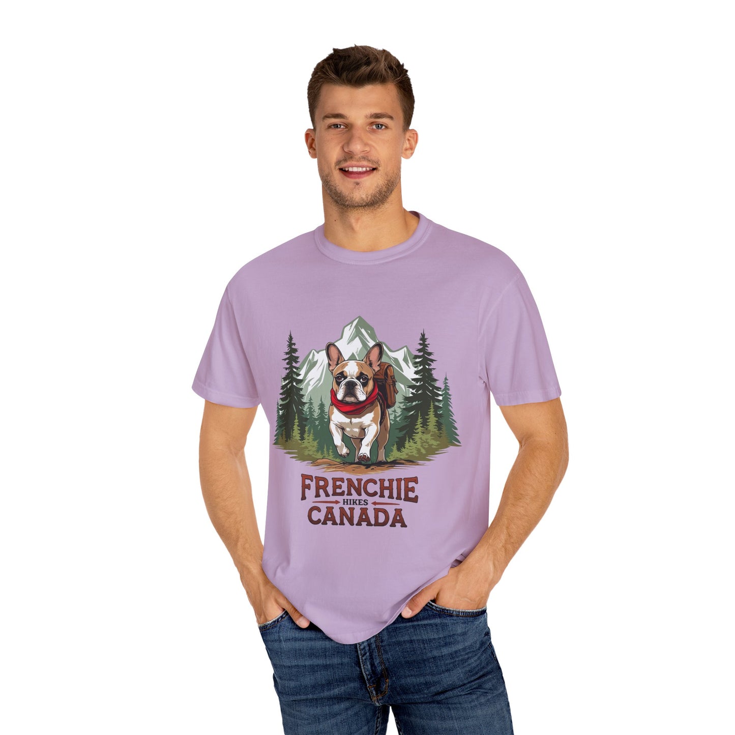 Red, White & Frenchie – Unisex Garment-Dyed Canada Day T-Shirt