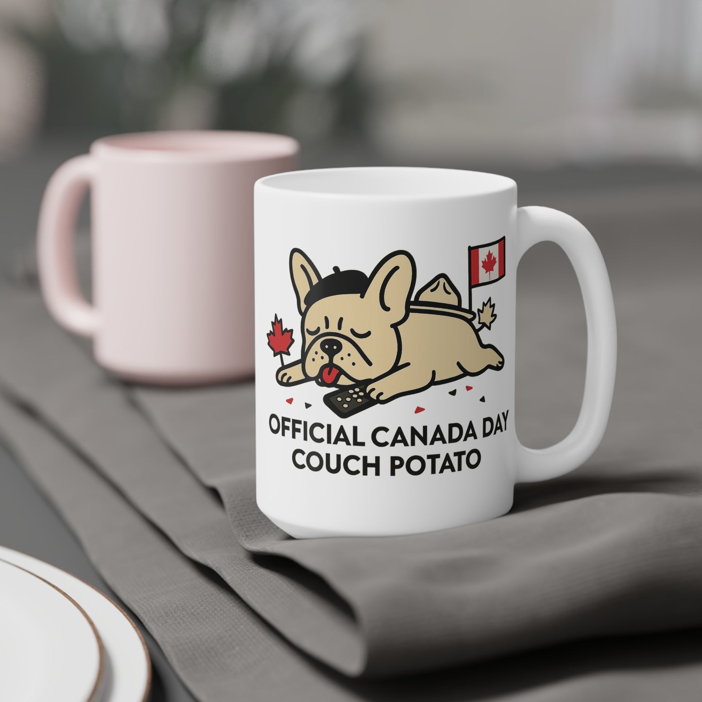 Official Canada Day Couch Potato Frenchie Tee & Mug