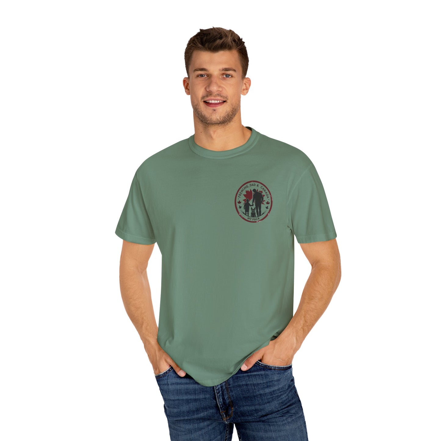 Frenchie, Dad & Canada – Unisex Left-Chest Logo Tee