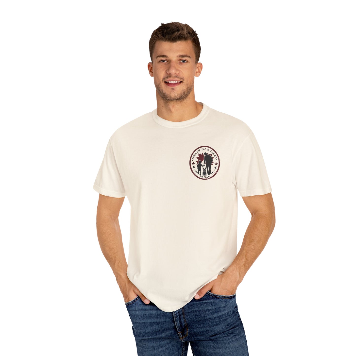 Frenchie, Dad & Canada – Unisex Left-Chest Logo Tee