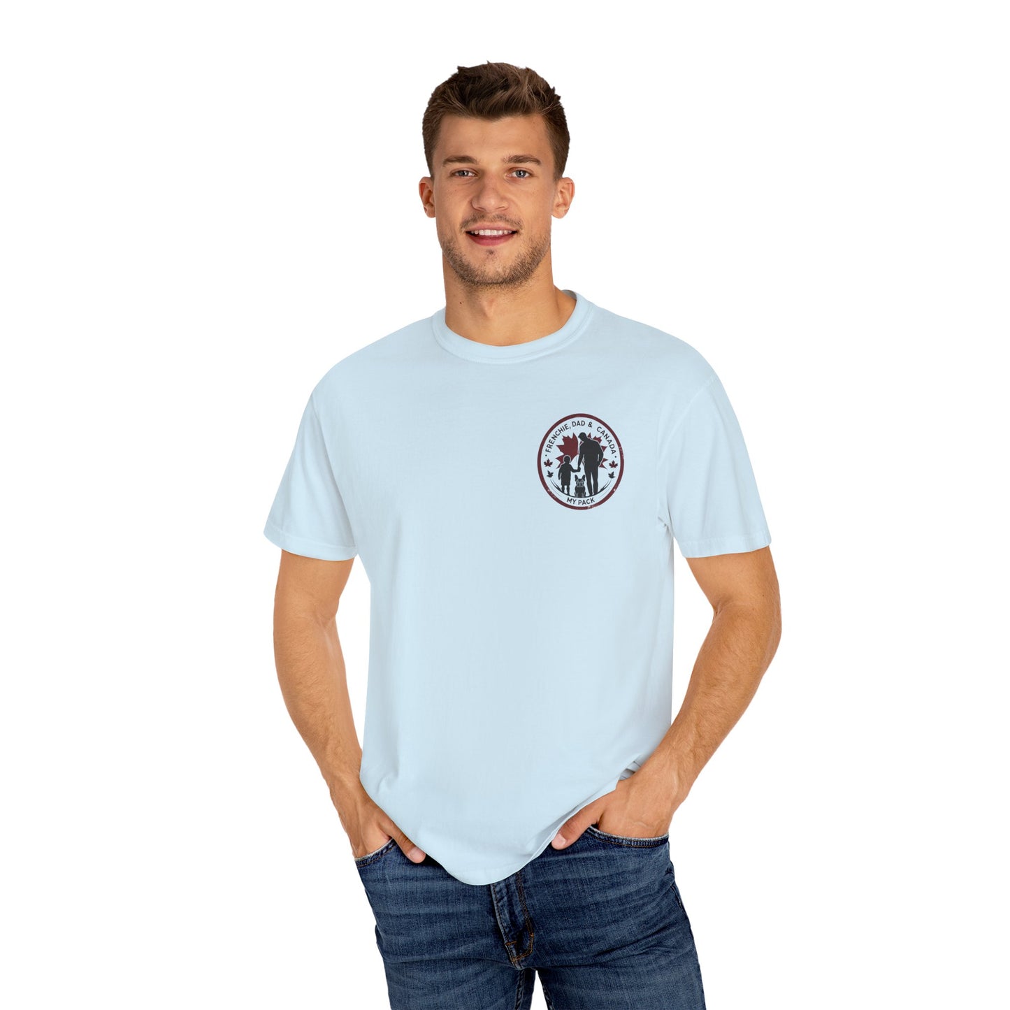 Frenchie, Dad & Canada – Unisex Left-Chest Logo Tee