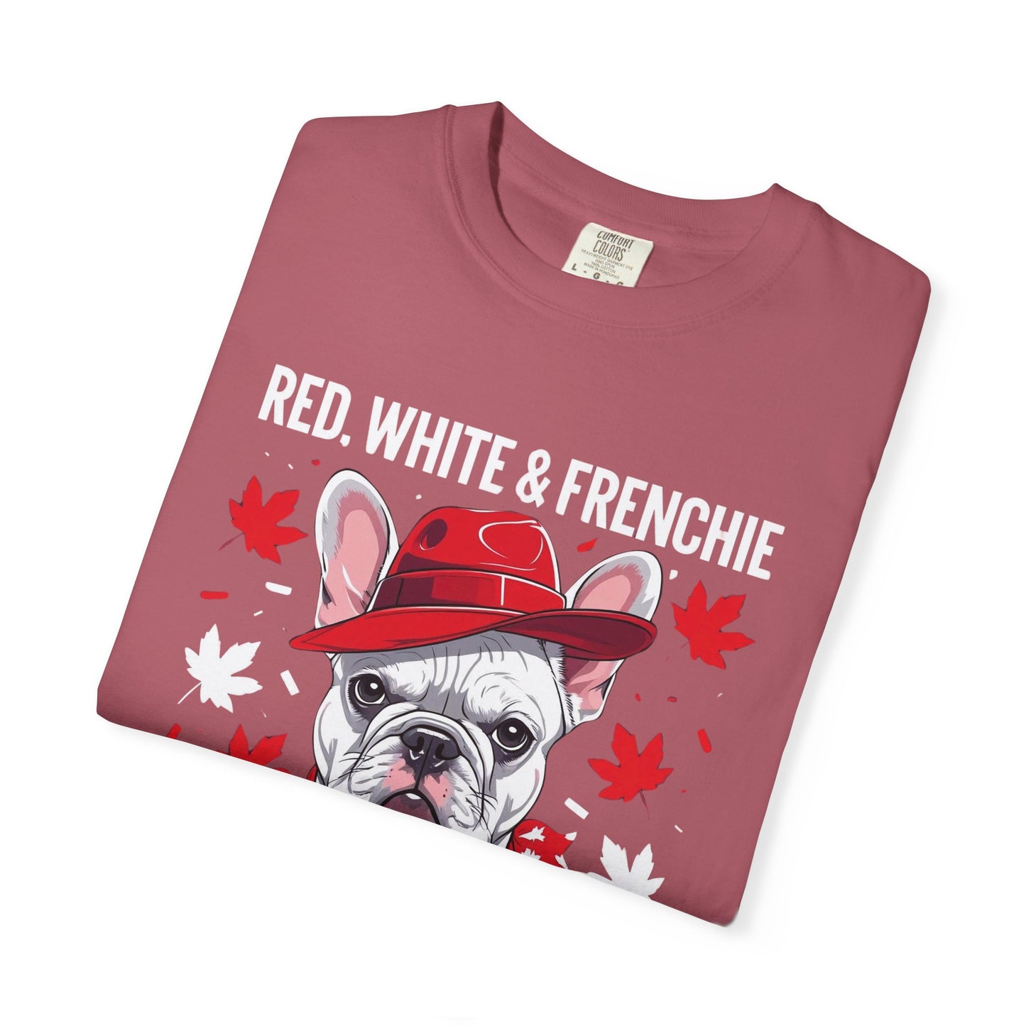 Red, White & Frenchie – Unisex Garment-Dyed Canada Day Tee
