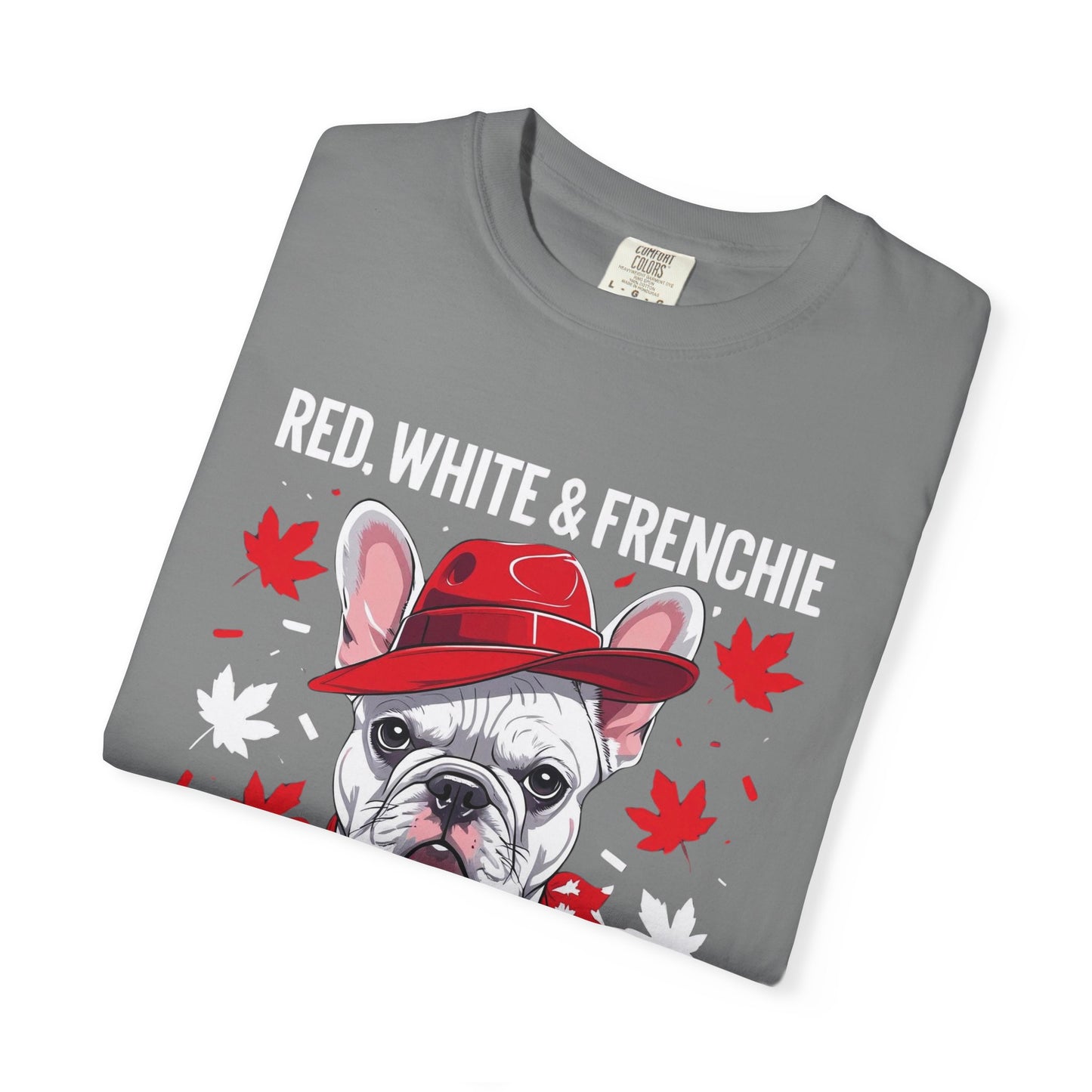 Red, White & Frenchie – Unisex Garment-Dyed Canada Day Tee