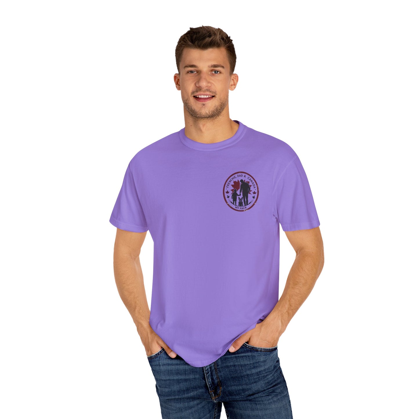 Frenchie, Dad & Canada – Unisex Left-Chest Logo Tee