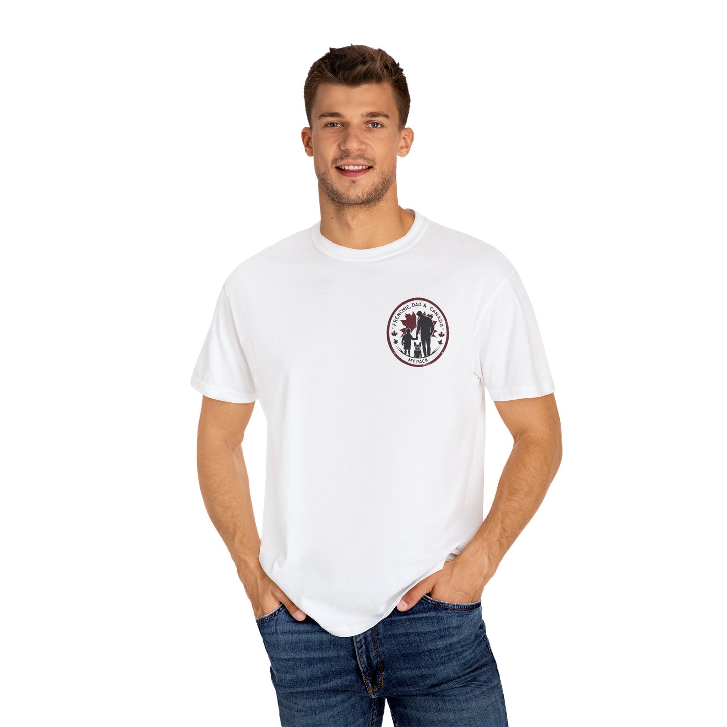 Frenchie, Dad & Canada – Unisex Left-Chest Logo Tee