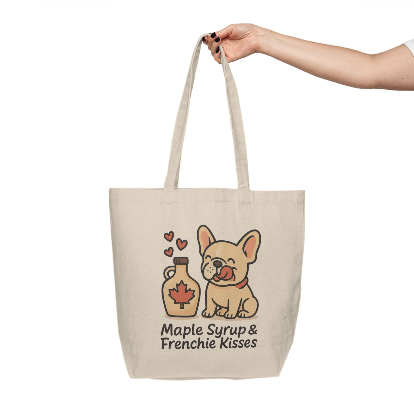 Maple Syrup & Frenchie Kisses – Premium Canvas Tote Bag