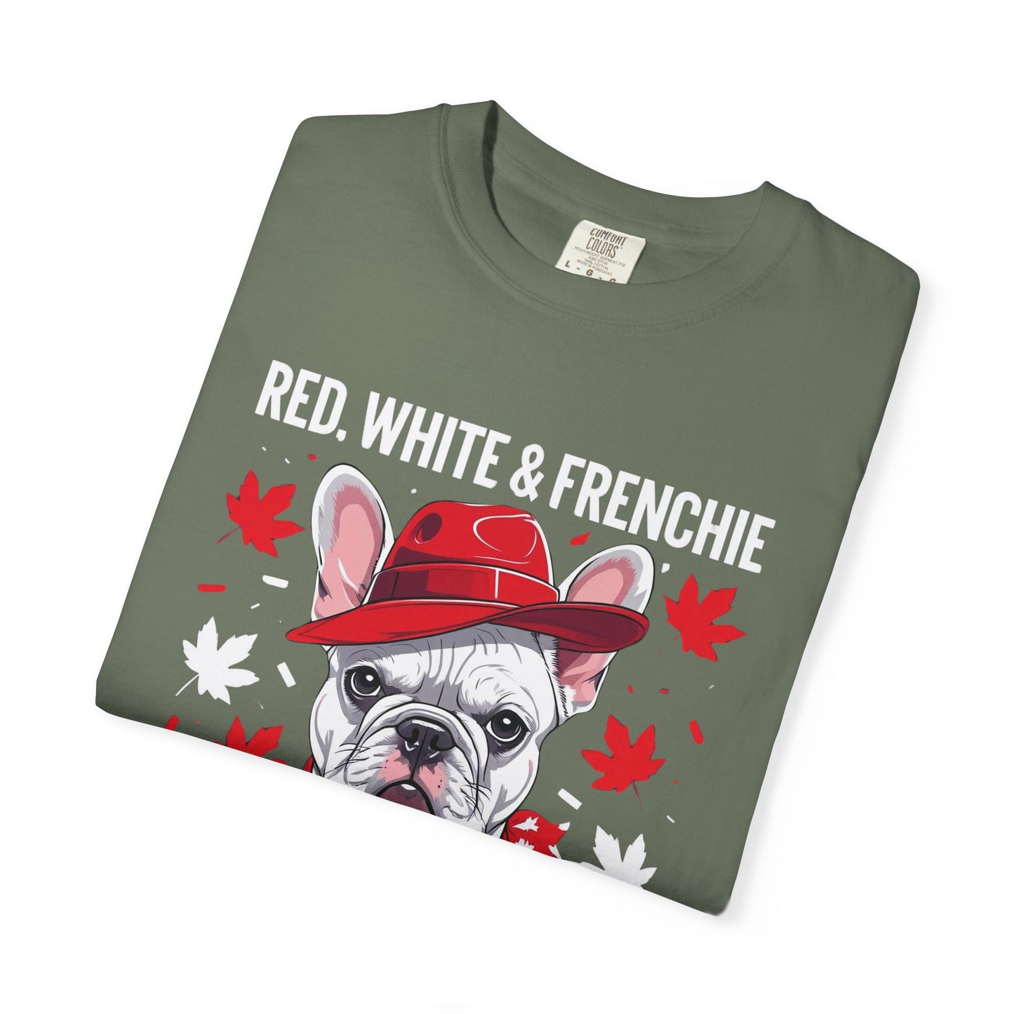 Red, White & Frenchie – Unisex Garment-Dyed Canada Day Tee