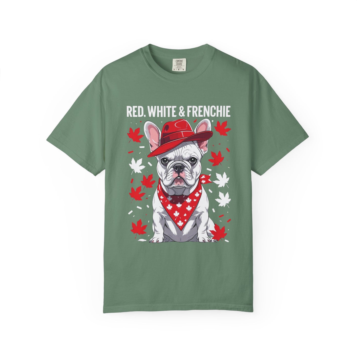 Red, White & Frenchie – Unisex Garment-Dyed Canada Day Tee