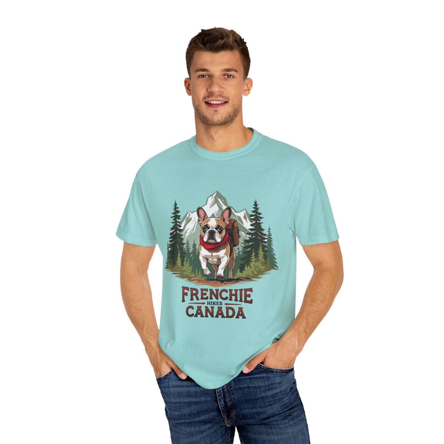 Red, White & Frenchie – Unisex Garment-Dyed Canada Day T-Shirt