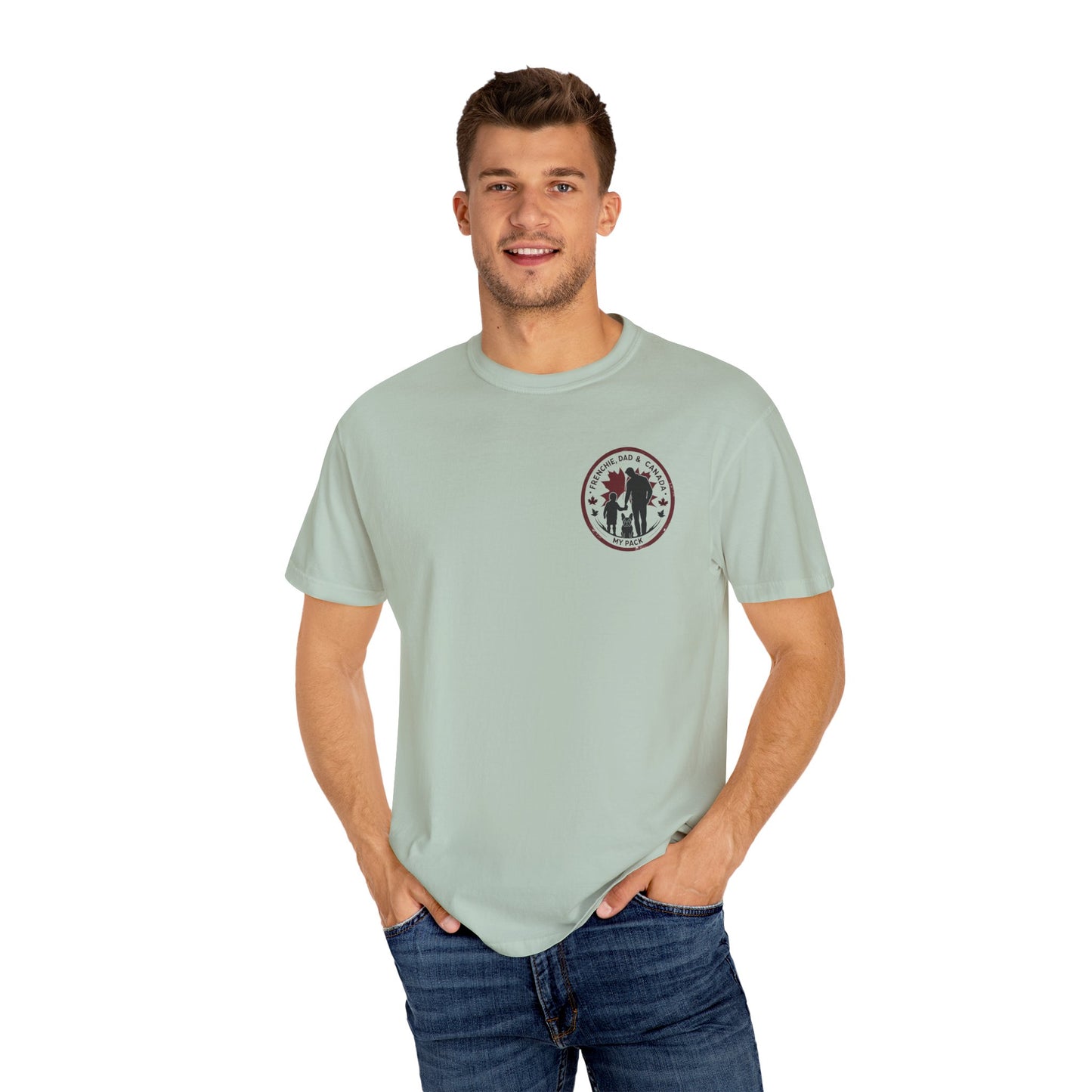 Frenchie, Dad & Canada – Unisex Left-Chest Logo Tee
