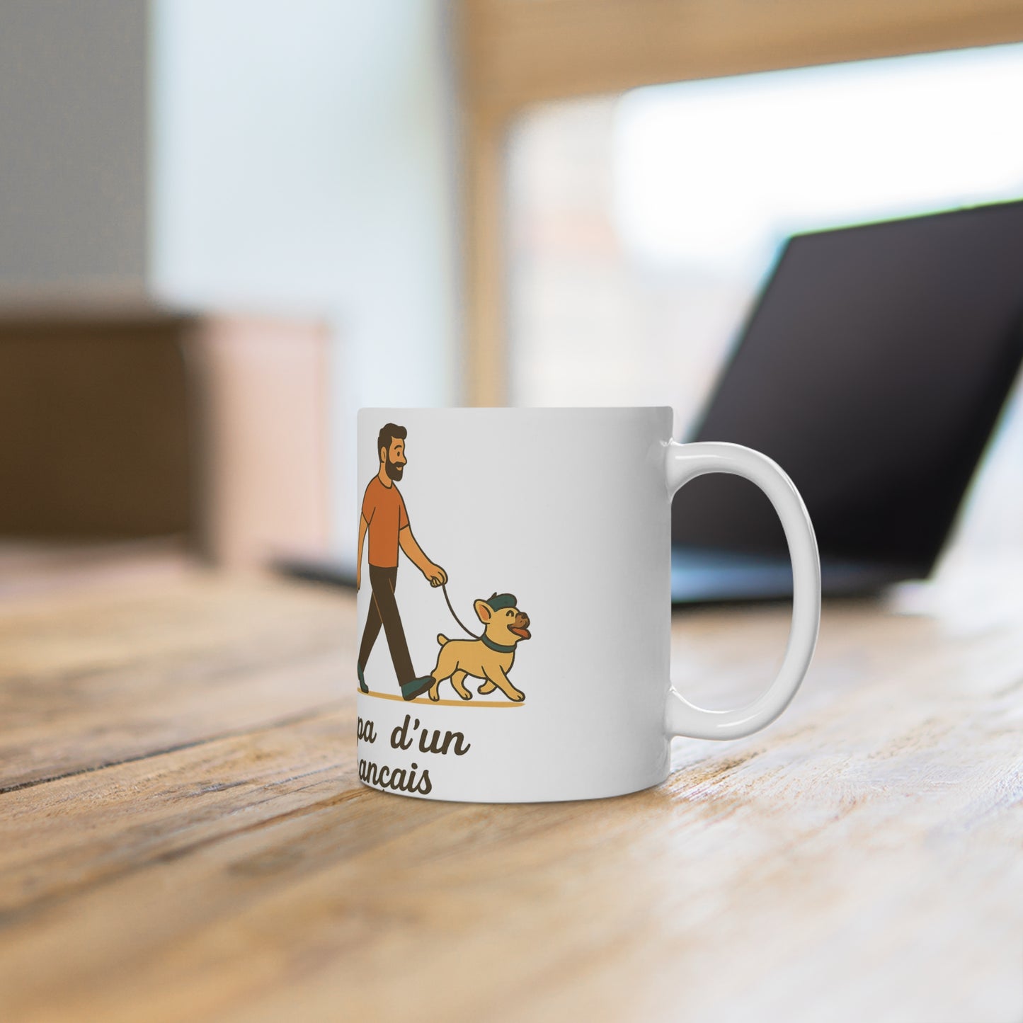 Mug "Fier d’être papa d’un Frenchie français" – Édition spéciale pour les amoureux des Bouledogues