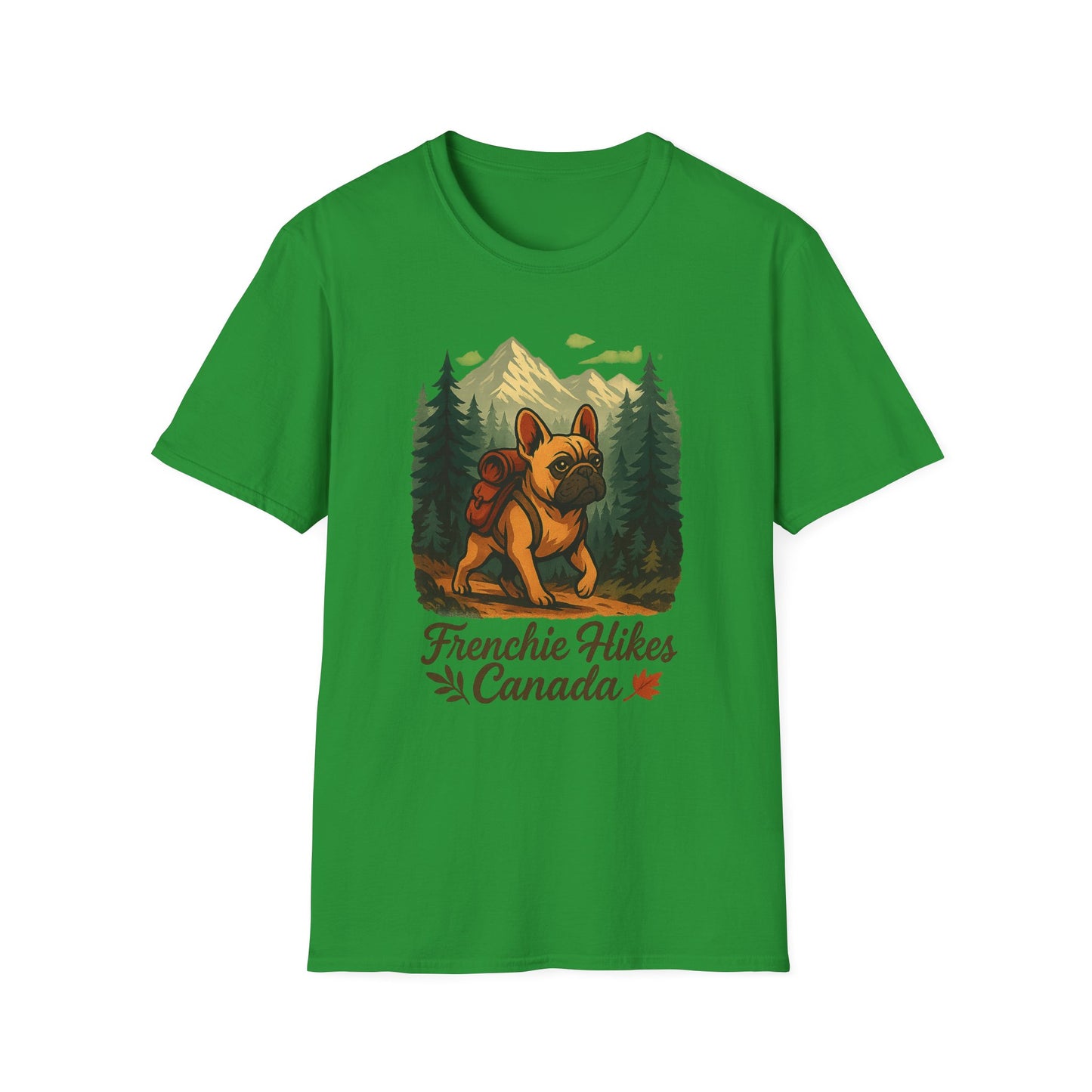 Frenchie Hikes Canada – Unisex Outdoor Adventure T-Shirt