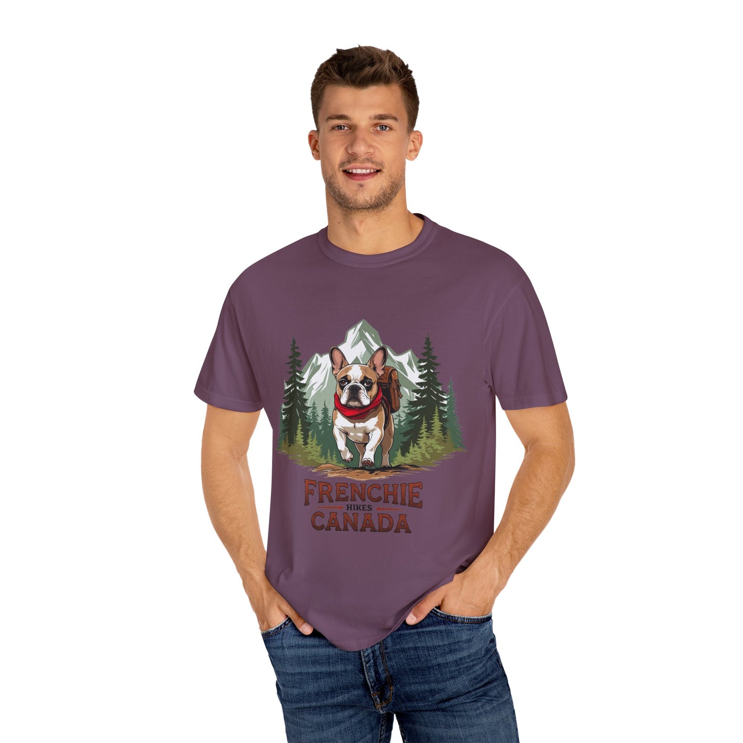 Red, White & Frenchie – Unisex Garment-Dyed Canada Day T-Shirt
