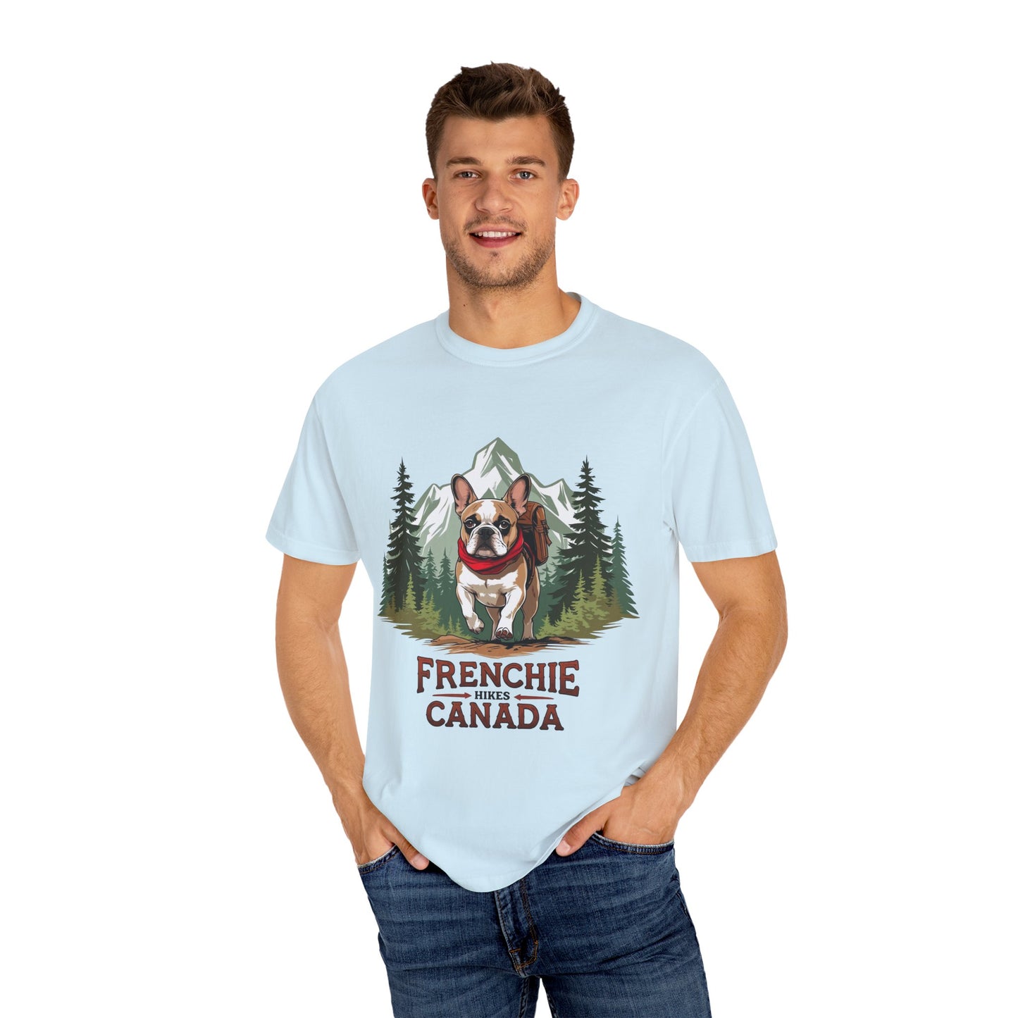 Red, White & Frenchie – Unisex Garment-Dyed Canada Day T-Shirt
