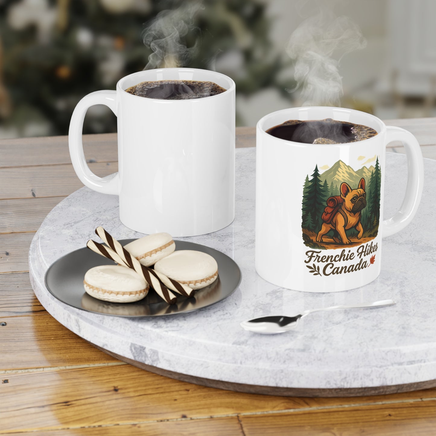 Frenchie Hikes Canada – Ceramic Coffee Mug (11 oz & 15 oz)