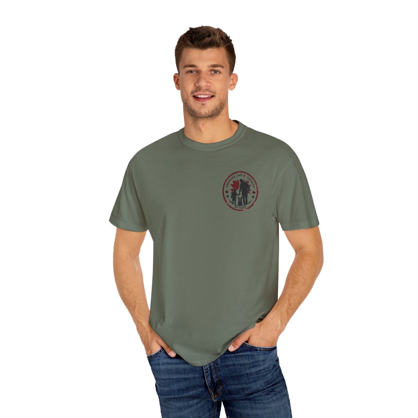Frenchie, Dad & Canada – Unisex Left-Chest Logo Tee
