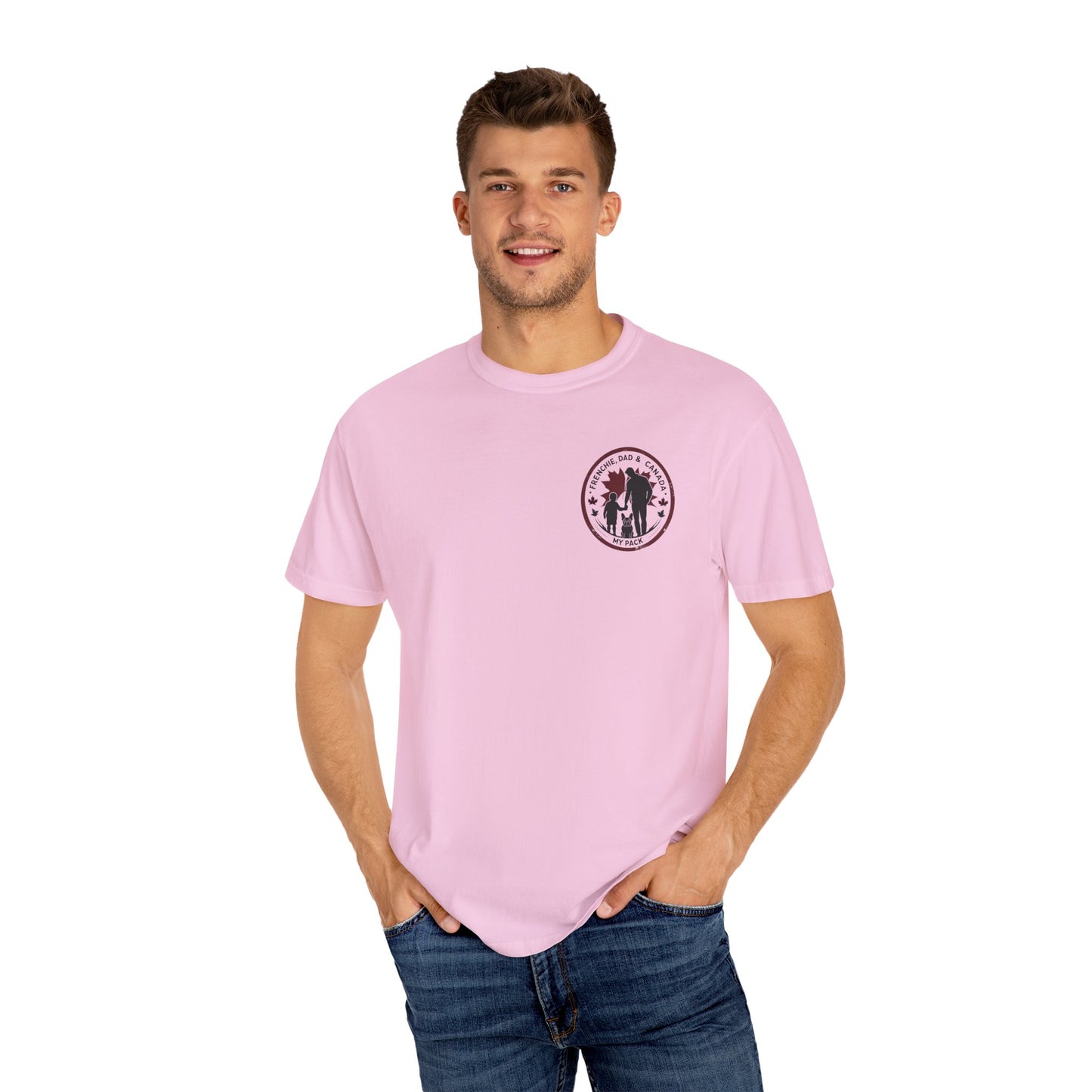 Frenchie, Dad & Canada – Unisex Left-Chest Logo Tee