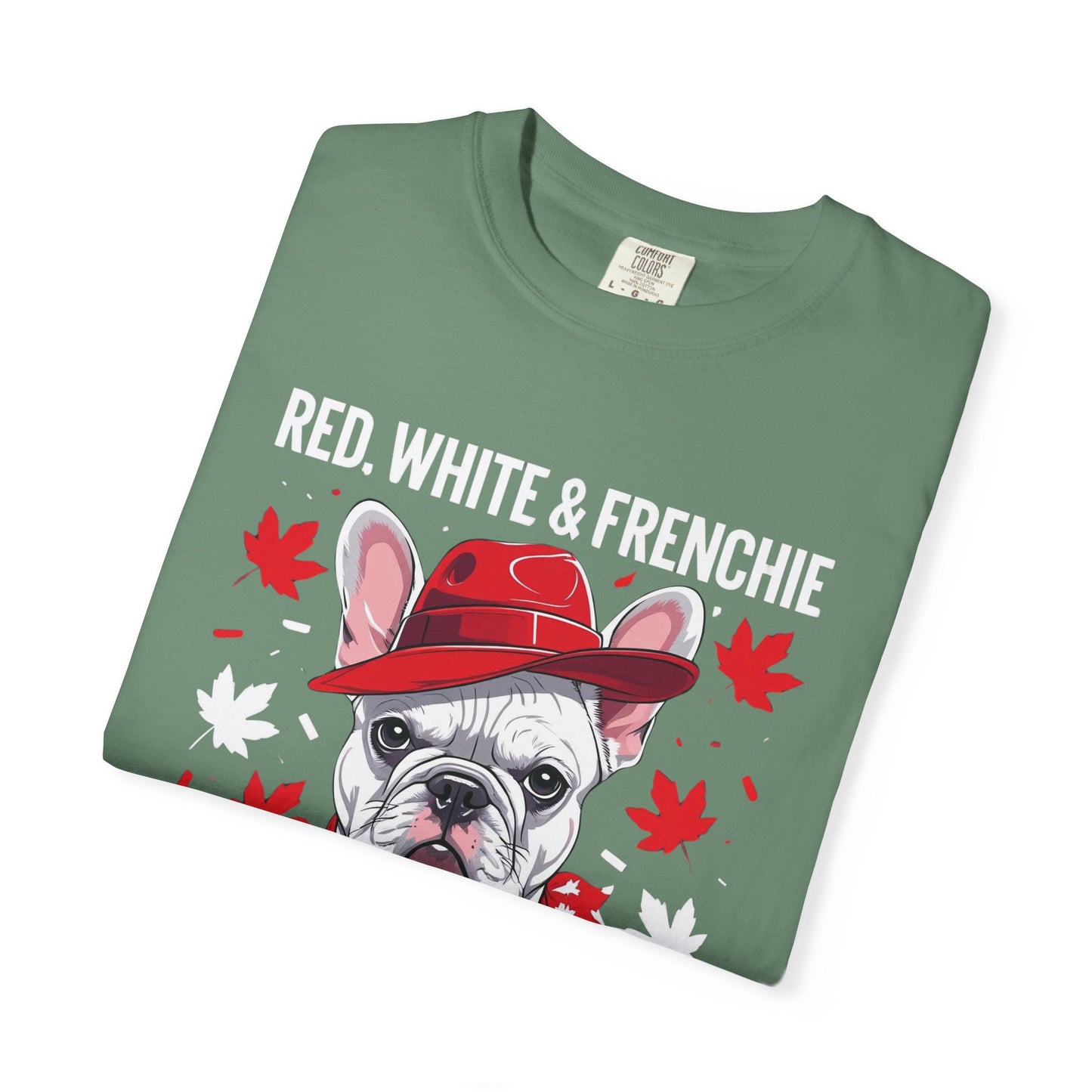 Red, White & Frenchie – Unisex Garment-Dyed Canada Day Tee