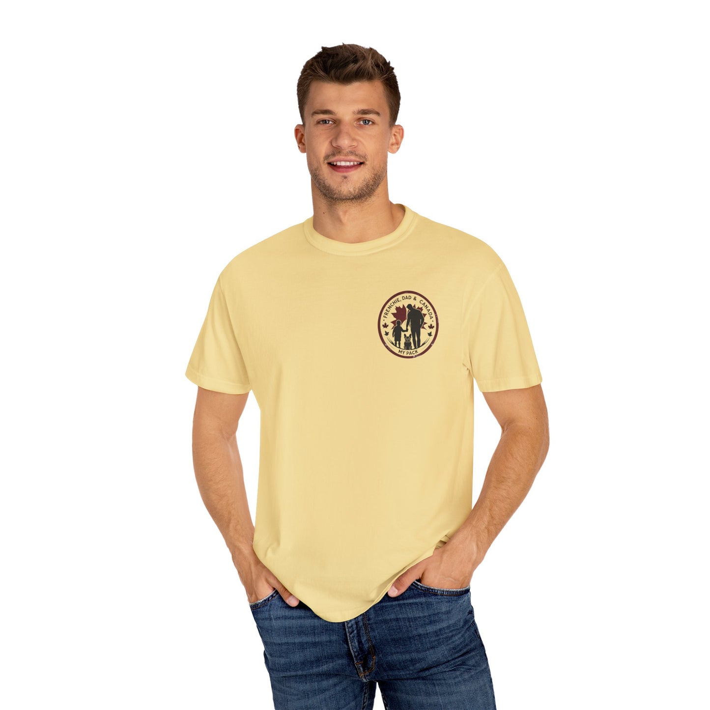 Frenchie, Dad & Canada – Unisex Left-Chest Logo Tee