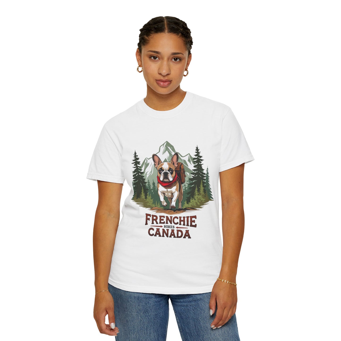 Red, White & Frenchie – Unisex Garment-Dyed Canada Day T-Shirt
