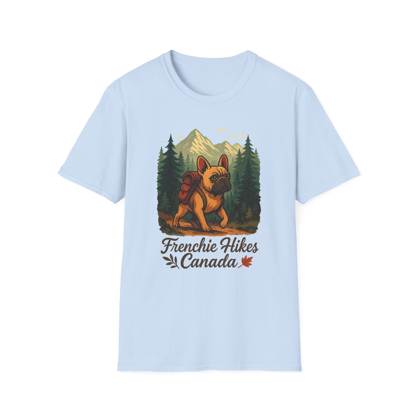 Frenchie Hikes Canada – Unisex Outdoor Adventure T-Shirt