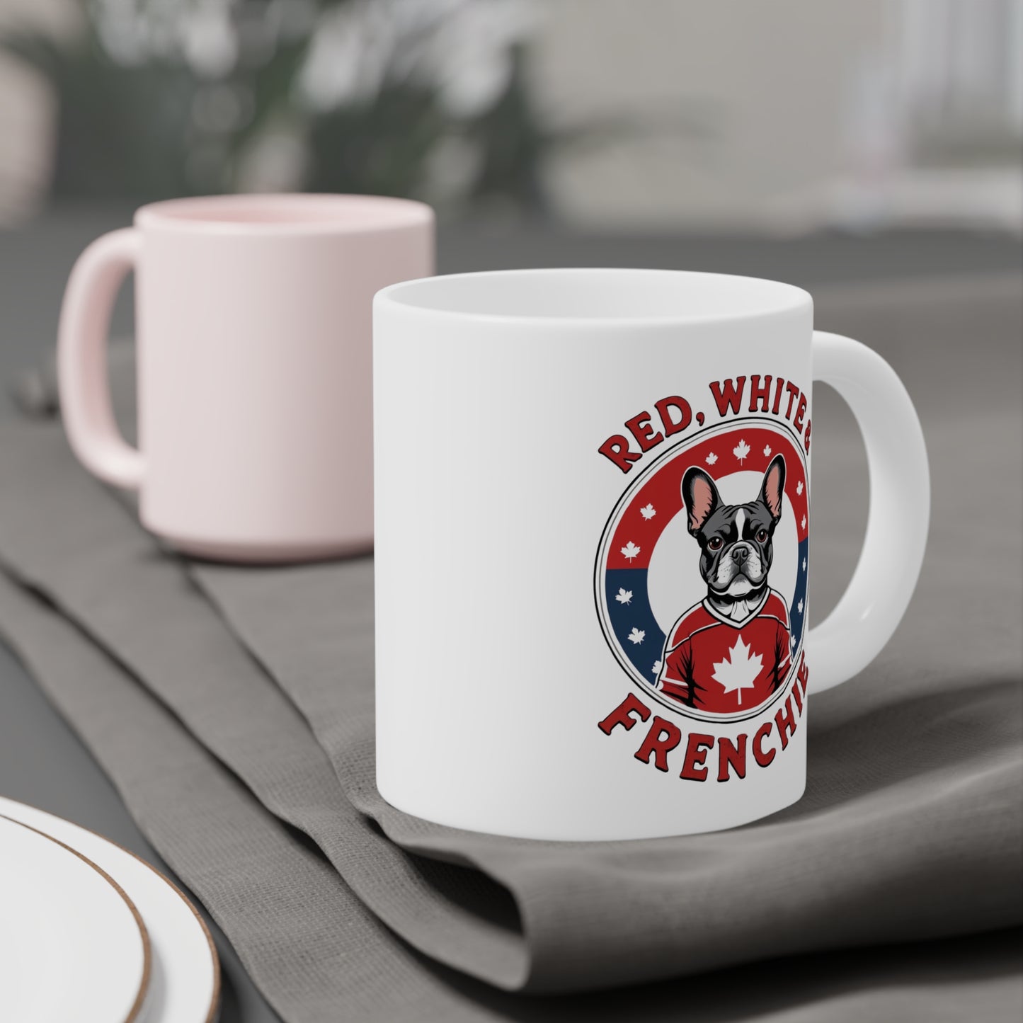 Red, White & Frenchie – Canada Pride Ceramic Mug (11 oz | 15 oz | 20 oz)
