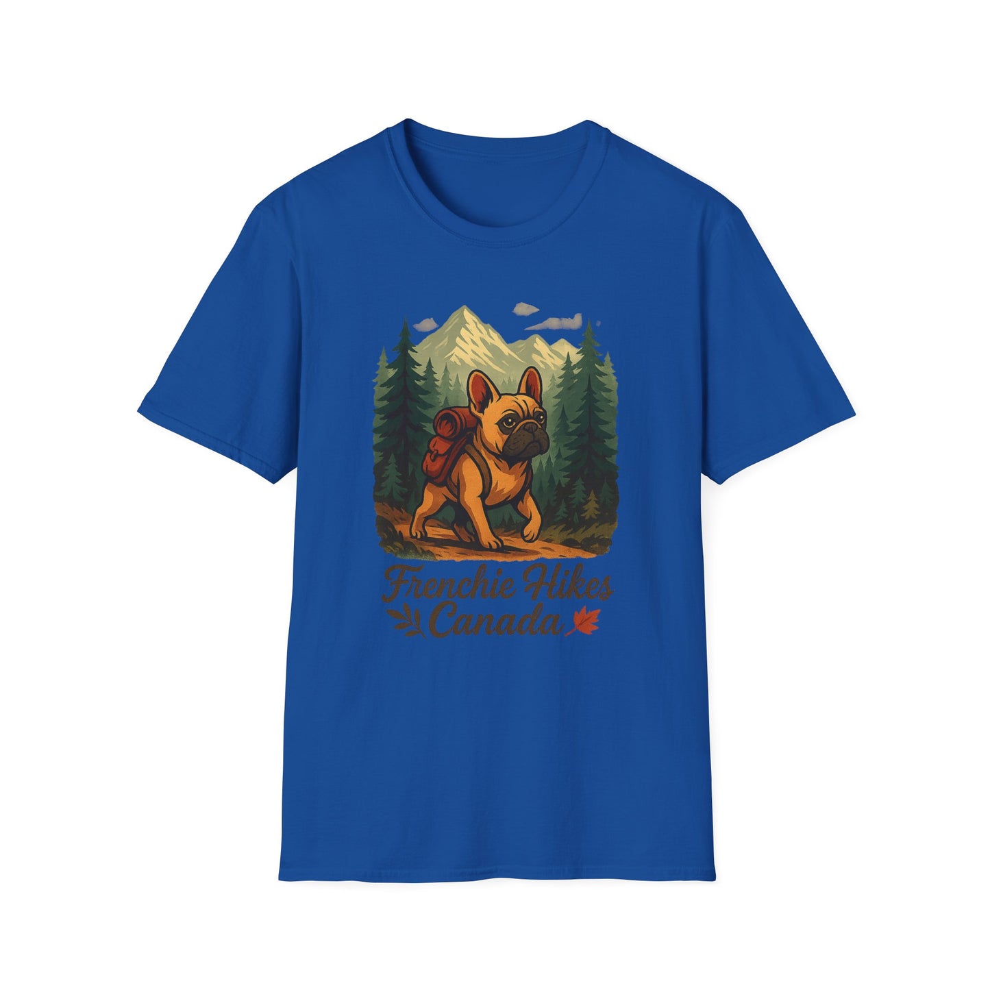 Frenchie Hikes Canada – Unisex Outdoor Adventure T-Shirt