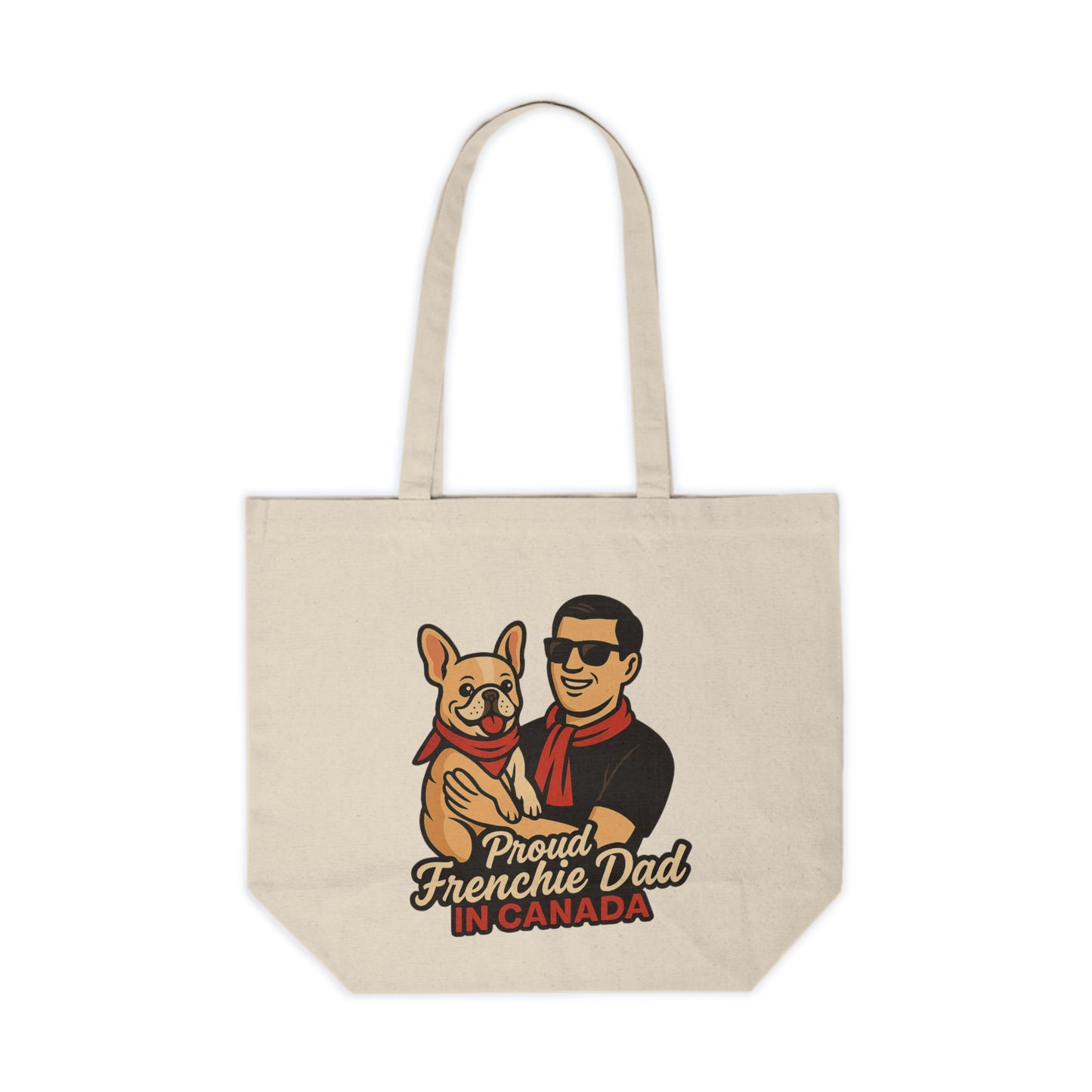 Proud Frenchie Dad in Canada – Premium Canvas Tote Bag