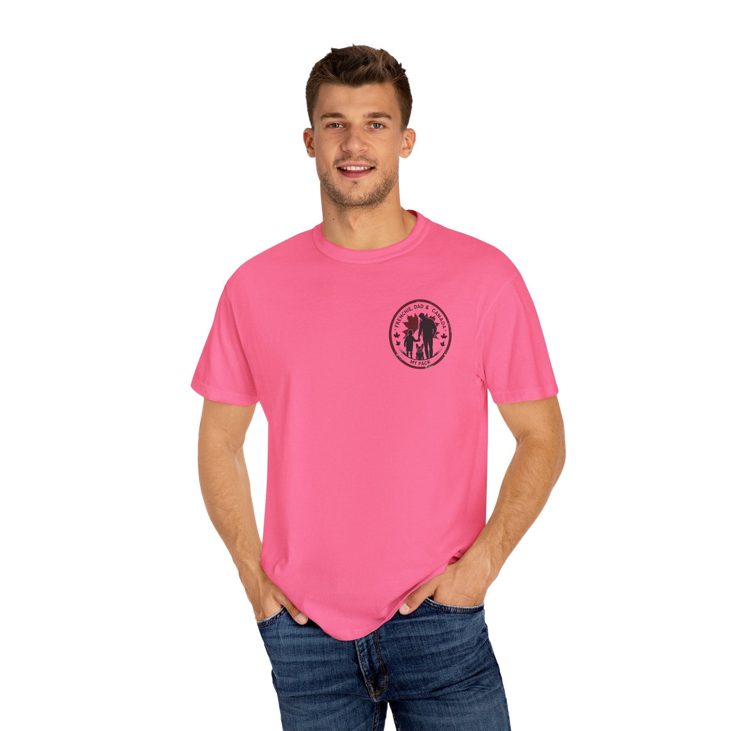 Frenchie, Dad & Canada – Unisex Left-Chest Logo Tee
