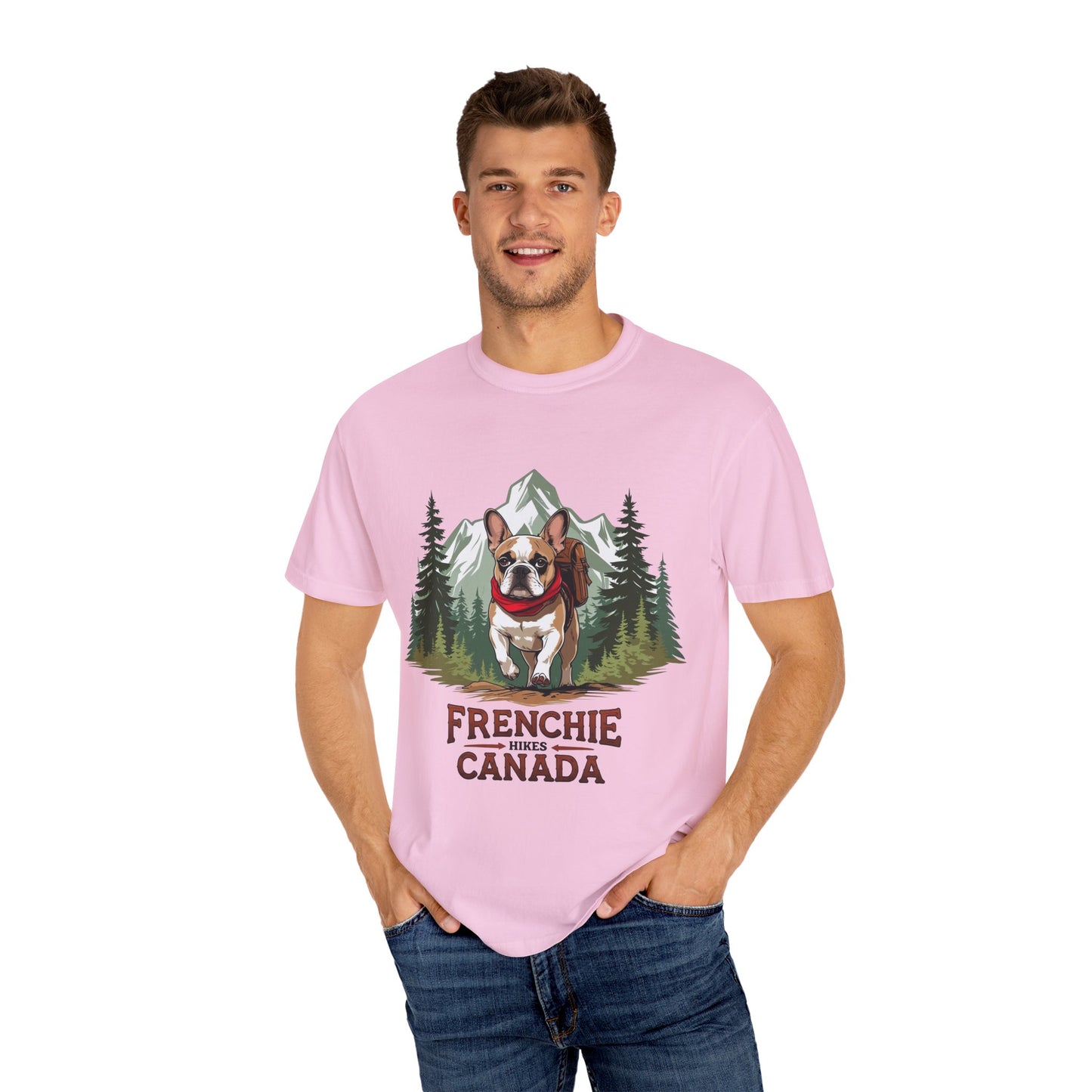 Red, White & Frenchie – Unisex Garment-Dyed Canada Day T-Shirt