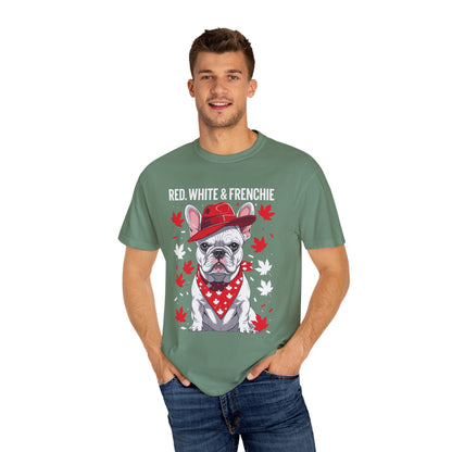 Red, White & Frenchie – Unisex Garment-Dyed Canada Day Tee