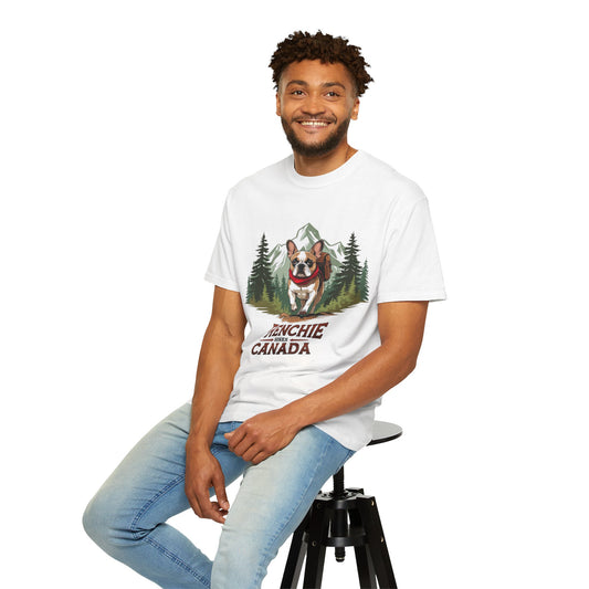 Red, White & Frenchie – Unisex Garment-Dyed Canada Day T-Shirt