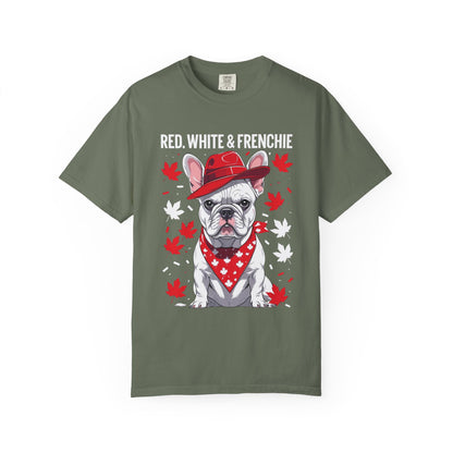 Red, White & Frenchie – Unisex Garment-Dyed Canada Day Tee