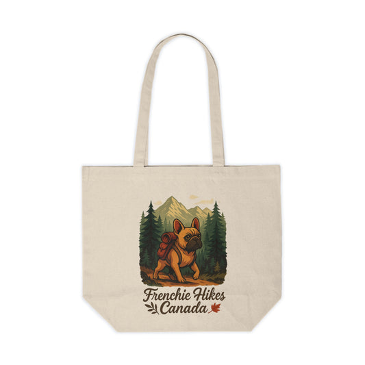 Frenchie Hikes Canada – Premium Canvas Tote Bag